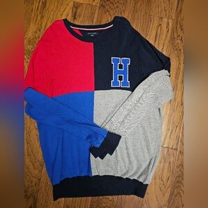 Tommy Hilfiger Men Varsity Colorblocked Pullover Sweater Sz XXL